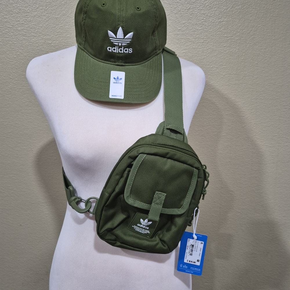 Adidas Olive Green Cap and Bag Combo